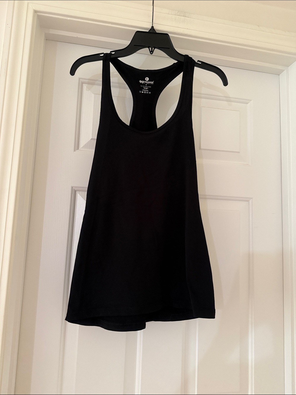 90 degree Black Racerback Tank Top